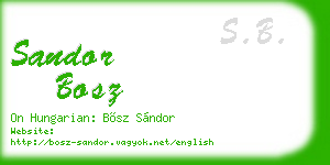 sandor bosz business card